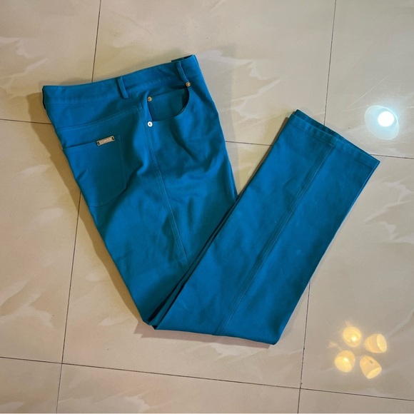 St John dress Pants Turquoise blue Sporty Trousers straight dress pant 8 zip - Picture 16 of 16